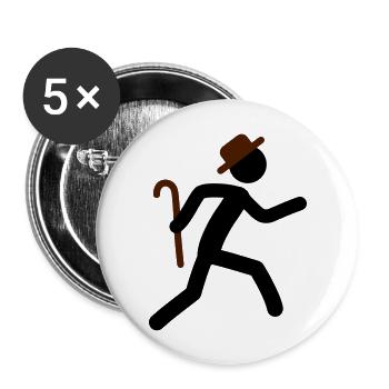Fast Old Man - Lot de 5 grands badges (56 mm) - blanc - Devant