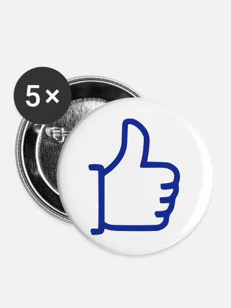 Gefällt mir - Daumen hoch - Buttons groß 56 mm (5er Pack) - Weiß