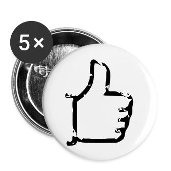 Gefällt mir - Daumen hoch - Comic - Buttons groß 56 mm (5er Pack) - Weiß - Vorne