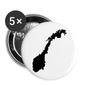 Norwegen - Buttons groß 56 mm (5er Pack) - Weiß - Vorne