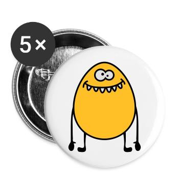 Egg Monster - Lot de 5 grands badges (56 mm) - blanc - Devant