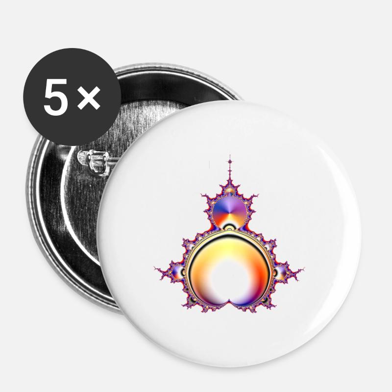 Almond Tree Fractal - Buttons large 2.2''/56 mm (5-pack) - white