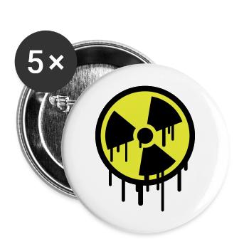 Atom Symbol Graffiti - Lot de 5 grands badges (56 mm) - blanc - Devant