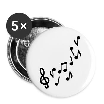 note de musique - Lot de 5 grands badges (56 mm) - blanc - Devant