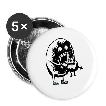 Donut Dark Grufti Gothique Horreur horreur Amusement - Lot de 5 grands badges (56 mm) - blanc - Devant