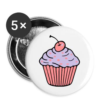 Cupcake - Buttons large 2.2''/56 mm (5-pack) - white - Front