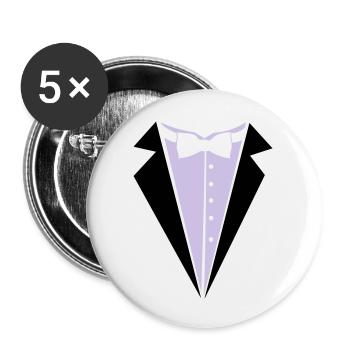 Jeune marié - Lot de 5 grands badges (56 mm) - blanc - Devant