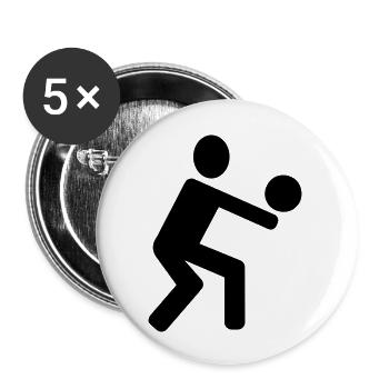 Volley-ball - Lot de 5 grands badges (56 mm) - blanc - Devant