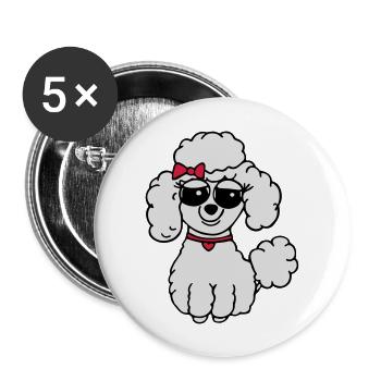 poodle 3 - Buttons large 2.2''/56 mm (5-pack) - white - Front