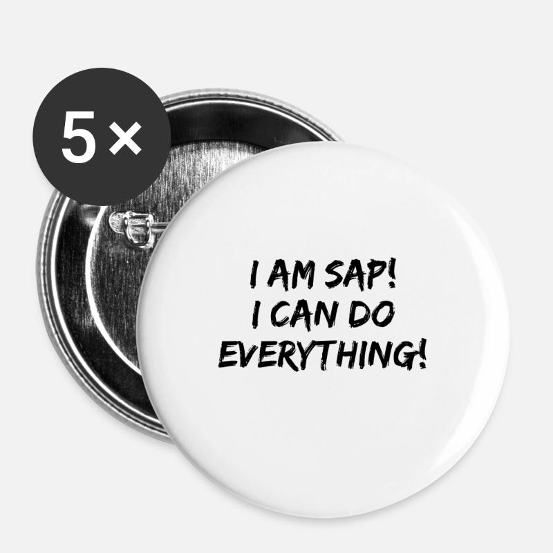 I am SAP! I can do everything! - Buttons large 2.2''/56 mm (5-pack) - white