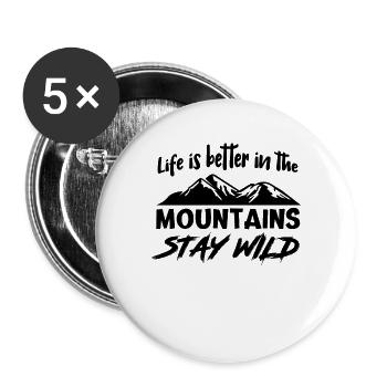 Montagnes Montagnes - Lot de 5 grands badges (56 mm) - blanc - Devant