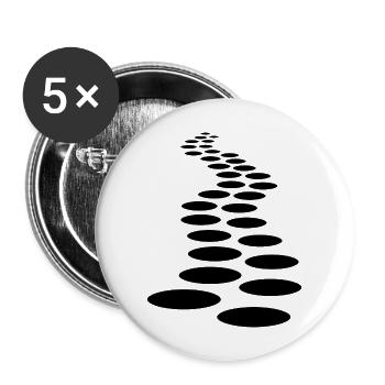 foot imprint path path line line row art pun - Buttons large 2.2''/56 mm (5-pack) - white - Front