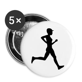 course a pied - Lot de 5 grands badges (56 mm) - blanc - Devant