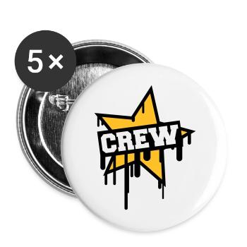Crew - Lot de 5 grands badges (56 mm) - blanc - Devant