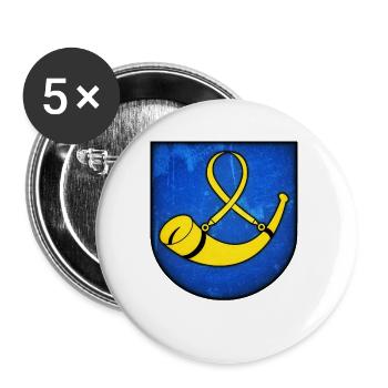 Tychy - Pologne - Lot de 5 grands badges (56 mm) - blanc - Devant