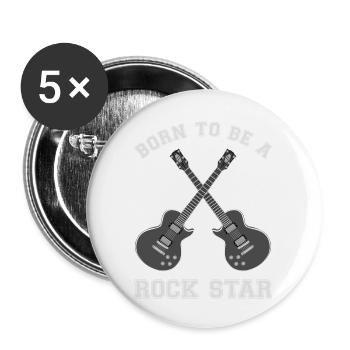 Born To Be A Rock Star Guitar - Buttons large 2.2''/56 mm (5-pack) - white - Front