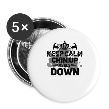 cheval - Lot de 5 grands badges (56 mm) - blanc - Devant