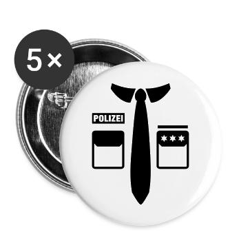 polizei_uniform_f1 - Lot de 5 grands badges (56 mm) - blanc - Devant