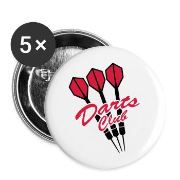 Darts Club - Buttons groß 56 mm (5er Pack) - Weiß - Vorne