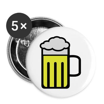 beer - Buttons groß 56 mm (5er Pack) - Weiß - Vorne