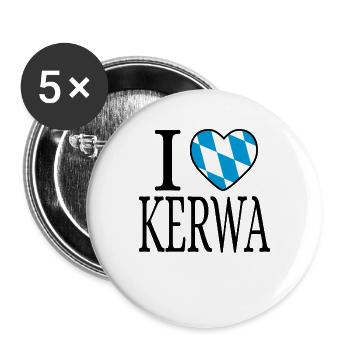 Kerwa Kirchweih Franken I Love Costume Gift - Buttons large 2.2''/56 mm (5-pack) - white - Front