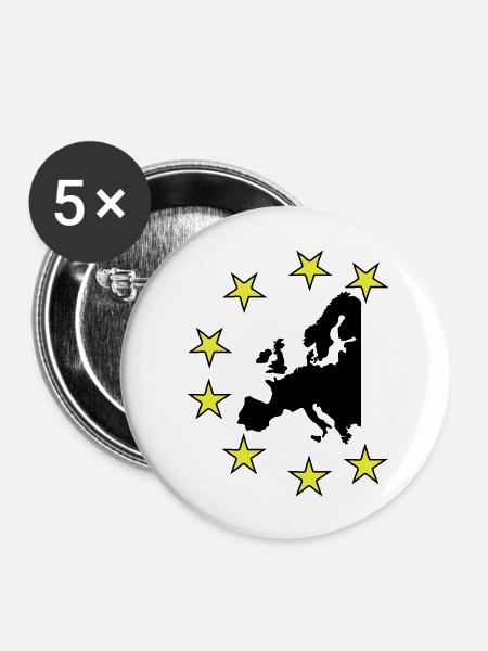 europa - Buttons groß 56 mm (5er Pack) - Weiß