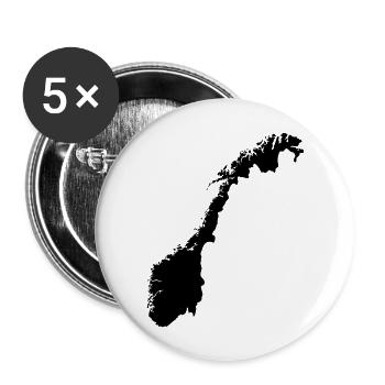 Norwegen - Buttons groß 56 mm (5er Pack) - Weiß - Vorne