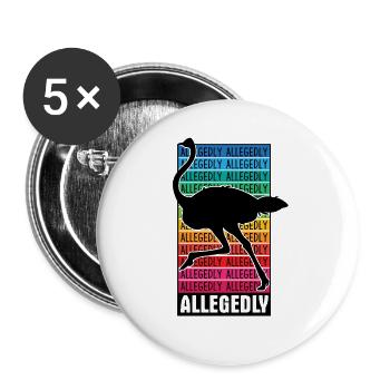 Strauß Allegedly Lustiger Süßer Liebhaber Geschenk - Buttons groß 56 mm (5er Pack) - Weiß - Vorne