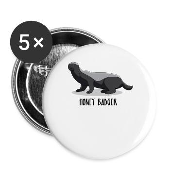 Cadeau sucré drôle de blaireau de miel de blaireau - Lot de 5 grands badges (56 mm) - blanc - Devant