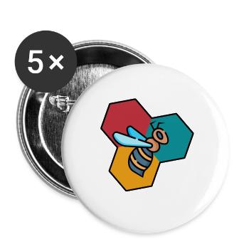 BIENE - Buttons groß 56 mm (5er Pack) - Weiß - Vorne