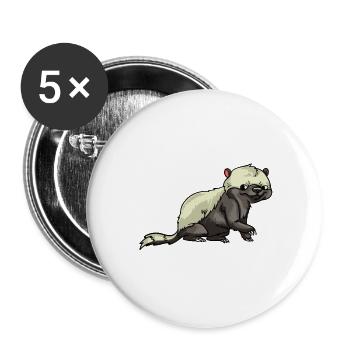 Cadeau sucré drôle de blaireau de miel de blaireau - Lot de 5 grands badges (56 mm) - blanc - Devant