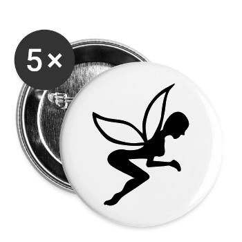fée fairy tail tales vintage cute girl retro - Lot de 5 grands badges (56 mm) - blanc - Devant