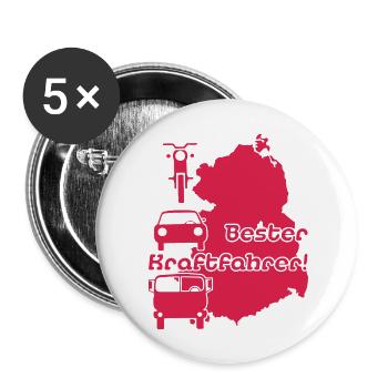 Bester Kraftfahrer Ostdeutschland - Buttons groß 56 mm (5er Pack) - Weiß - Vorne