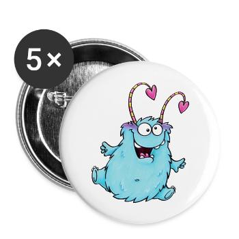 cuddly monster - Buttons groß 56 mm (5er Pack) - Weiß - Vorne