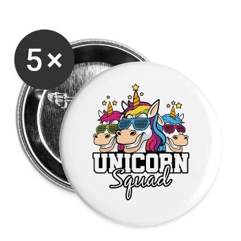 Unicorn Squad - Buttons groß 56 mm (5er Pack) - Weiß - Vorne
