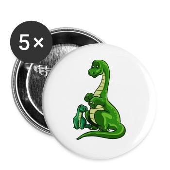 Dinosaure Dino T-Rex maman maman cadeau maman - Lot de 5 grands badges (56 mm) - blanc - Devant