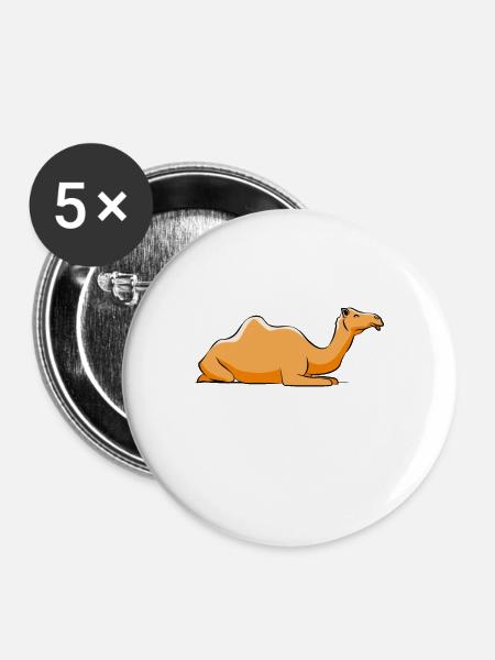Kamel Kamele Tierliebe Liebhaber Geschenk - Buttons groß 56 mm (5er Pack) - Weiß