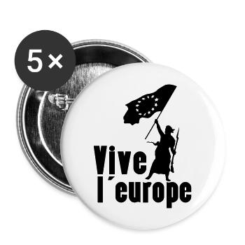 Vive l´europe - Buttons groß 56 mm (5er Pack) - Weiß - Vorne