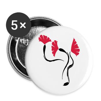 poppies_flowers - Buttons large 2.2''/56 mm (5-pack) - white - Front