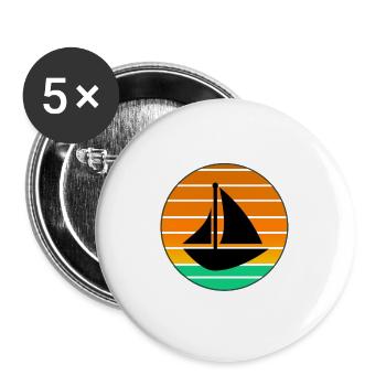 Sail boat in green - sailboat in green - Buttons large 2.2''/56 mm (5-pack) - white - Front