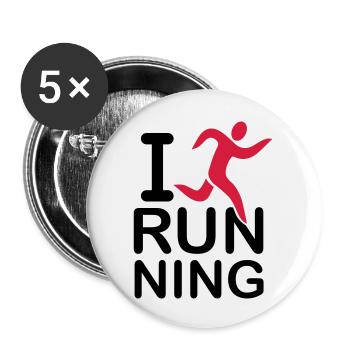 i_love_running_f2 - Buttons groß 56 mm (5er Pack) - Weiß - Vorne