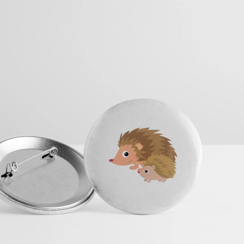 Hérisson avec bébé hérisson Lot de 5 grands badges (56 mm)