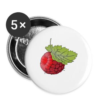Leckere Himbeere Geschenkidee für Obstsalat Fans - Buttons groß 56 mm (5er Pack) - Weiß - Vorne