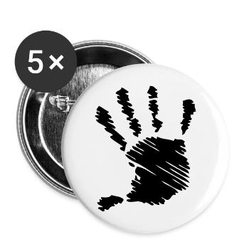 Hand right - Buttons groß 56 mm (5er Pack) - Weiß - Vorne