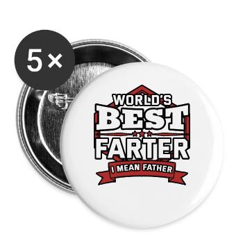 World’s Best Farter I Mean Father - Lot de 5 grands badges (56 mm) - blanc - Devant