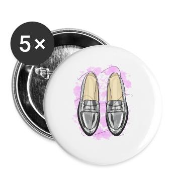 Stylische Schuhe - Buttons groß 56 mm (5er Pack) - Weiß - Vorne