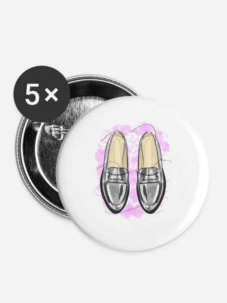 Stylische Schuhe - Buttons groß 56 mm (5er Pack) - Weiß