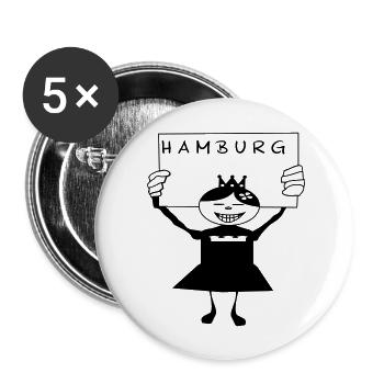 Hamburg - Buttons groß 56 mm (5er Pack) - Weiß - Vorne