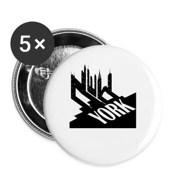 New York City Typographic Design For Big Apple - Buttons large 2.2''/56 mm (5-pack) - white - Front