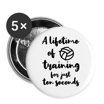 volley-ball - Lot de 5 grands badges (56 mm) - blanc - Devant